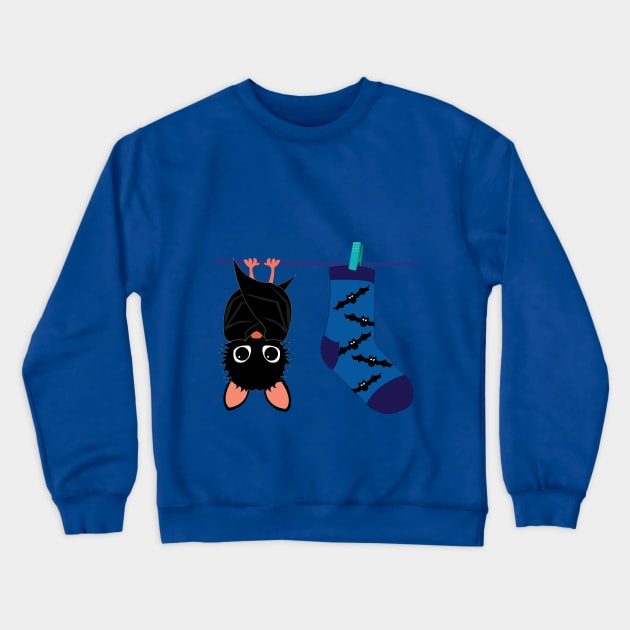 bat cat socks Crewneck Sweatshirt by Brash Ideas